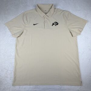 Nike Dri-FIT University of Colorado Buffaloes Polo Shirt Light Gold Swoosh XL
